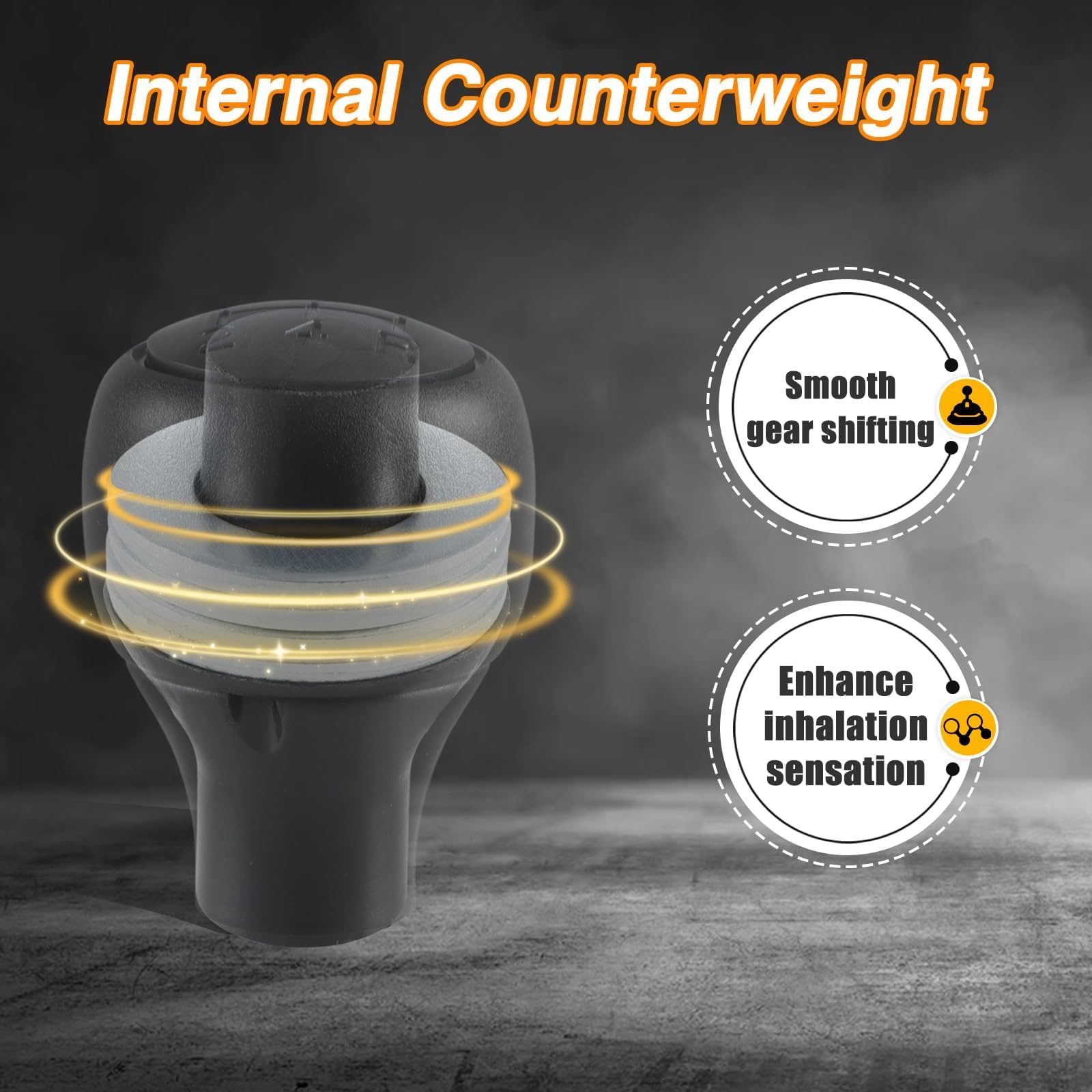 FUSCH 5-Speed shift knob in hand demonstrates compact, balanced weight.