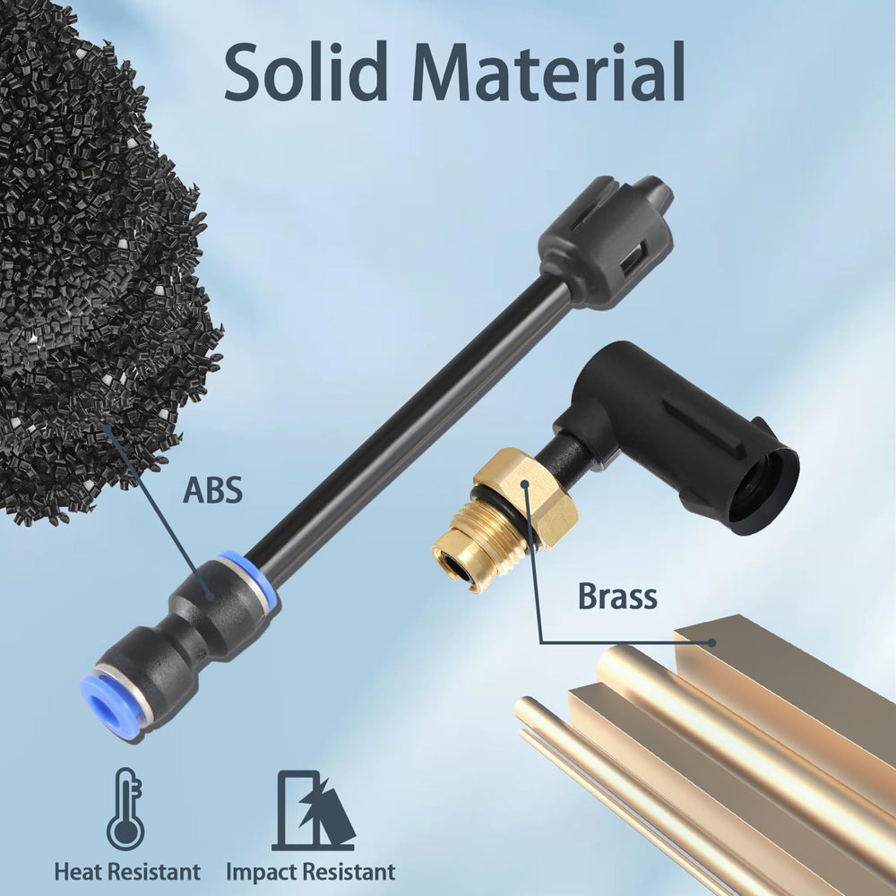 FUSCH air strut hoses connection highlighting durable brass and ABS components.