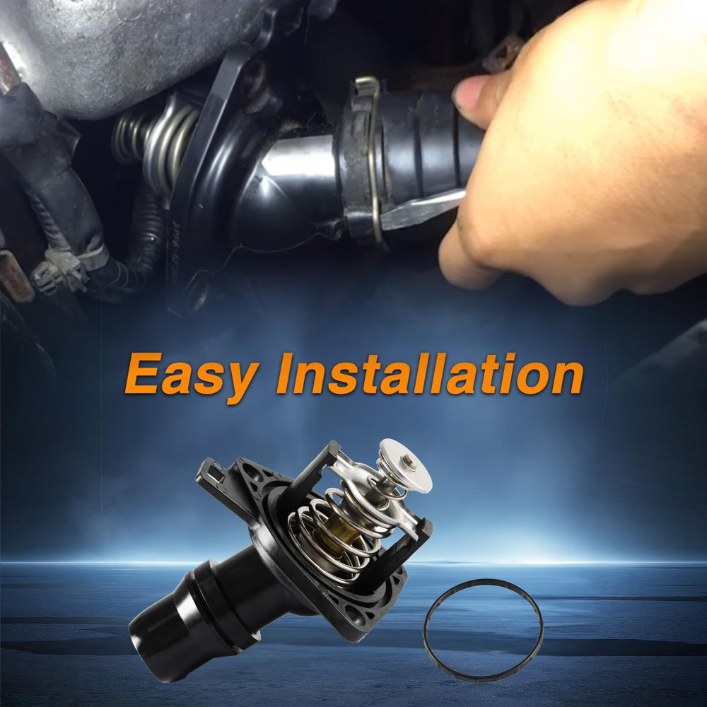 Easy-install view of FUSCH engine coolant thermostat housing.