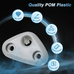FUSCH sun visor mount clip gray driver-side installation close-up shows durable POM material.