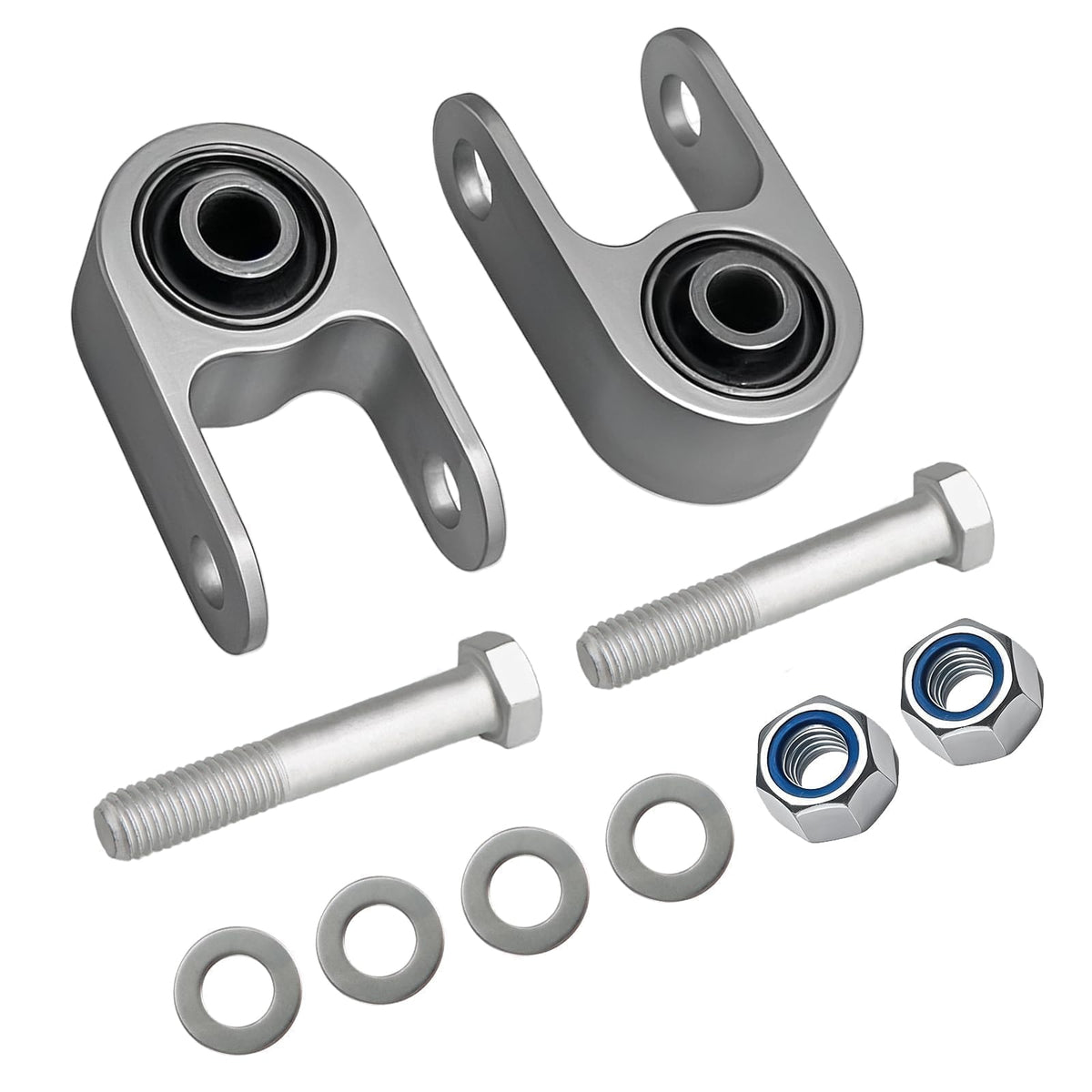 FUSCH upgrade stainless steel rear shock extensions for Silverado and Sierra with visible lift