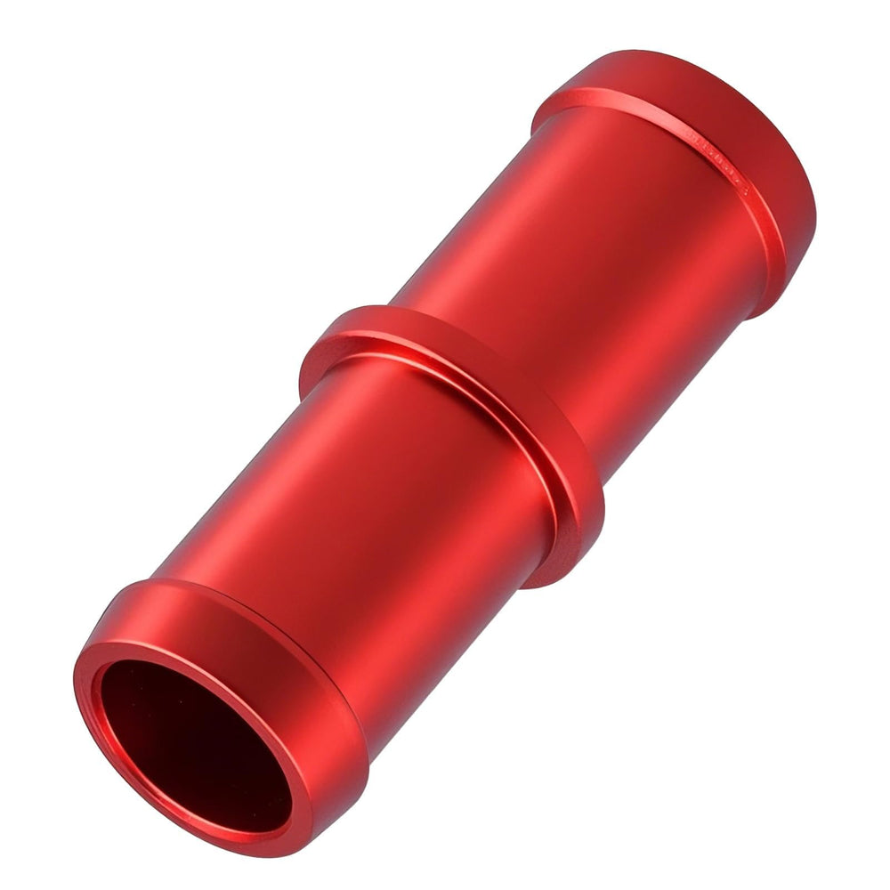 FUSCH heater hose connector close-up showing lightweight aluminum and precise fit for easy installation