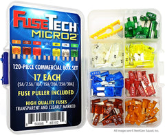 FuseTech Micro2 ATR color-coded blade fuses by rating for easy installation
