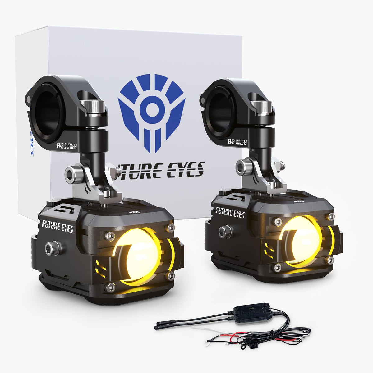 Future Eyes LED fog light with 360° adjustability for precise beam control on night rides