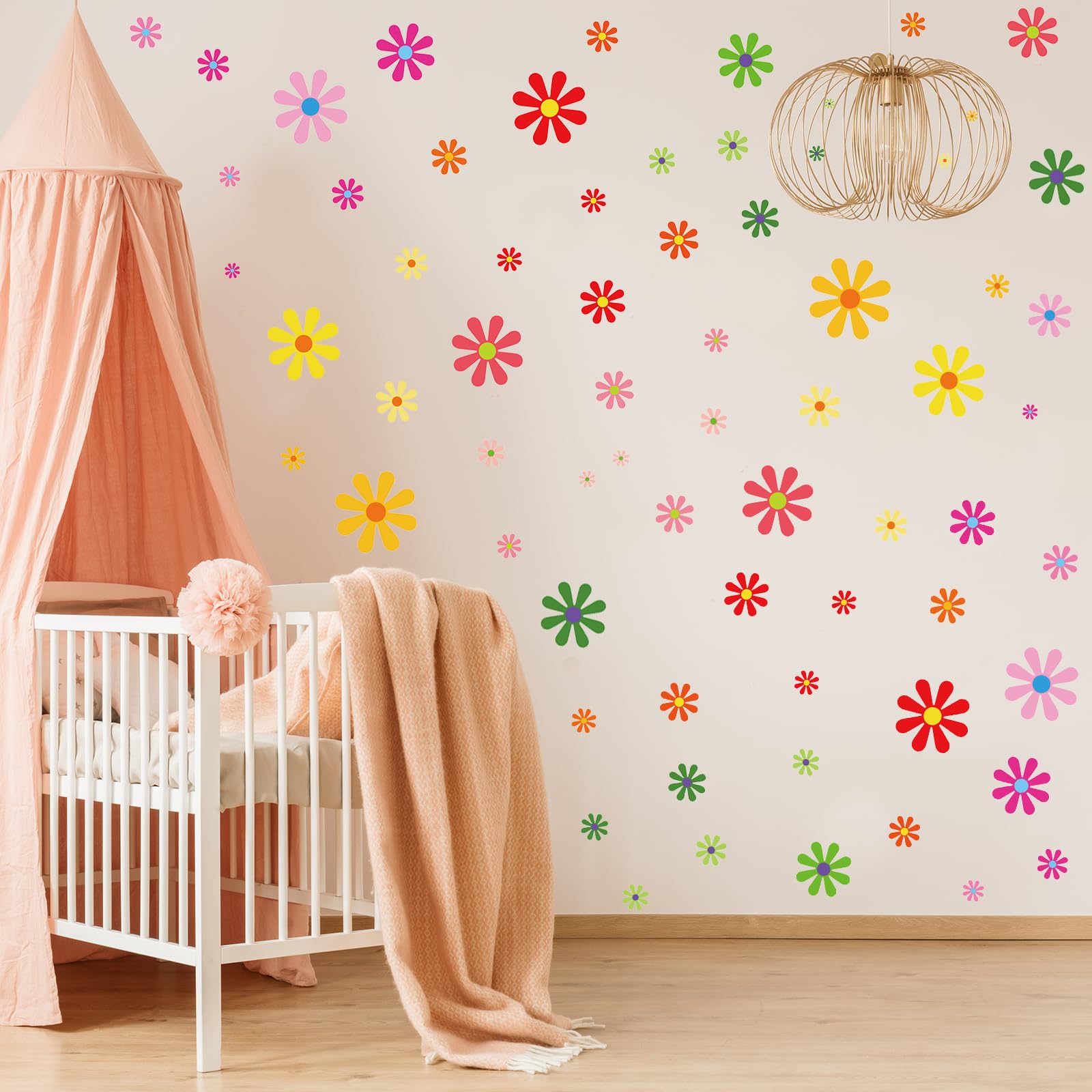 Fuutreo daisy sticker sheets offer vivid colors for mirror accents
