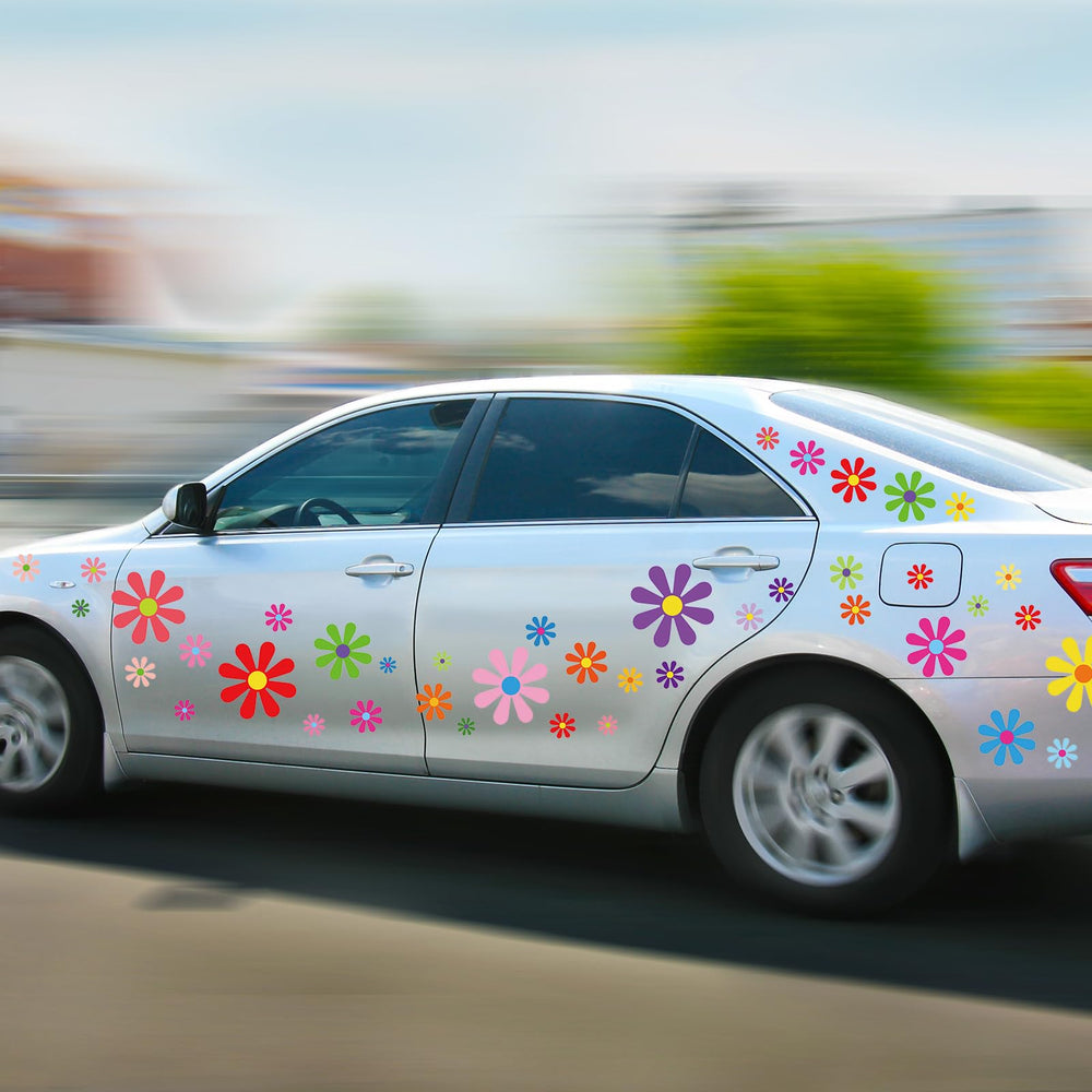 Fuutreo daisy decals in assorted sizes enable creative car decor