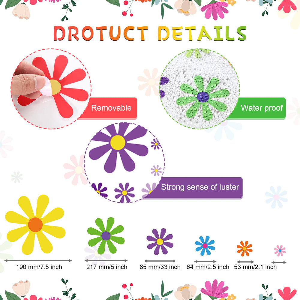 Fuutreo daisy decals on car window showcase lively, weatherproof style