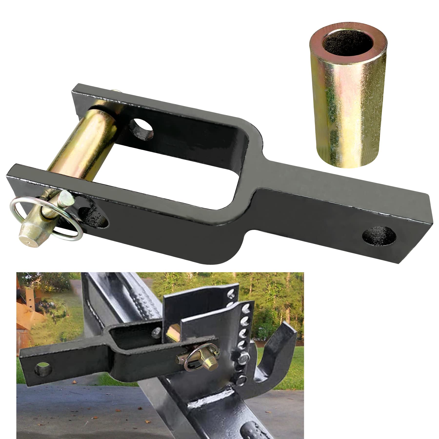 FUYEAR quick hitch adapter bracket for Category 1 tractors, showing durable construction