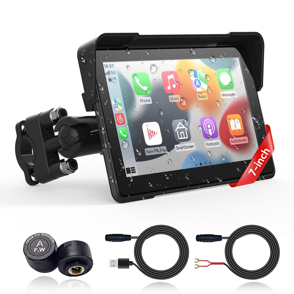 Fuyuadas tire pressure monitoring sensor on motorcycle with real-time alerts.
