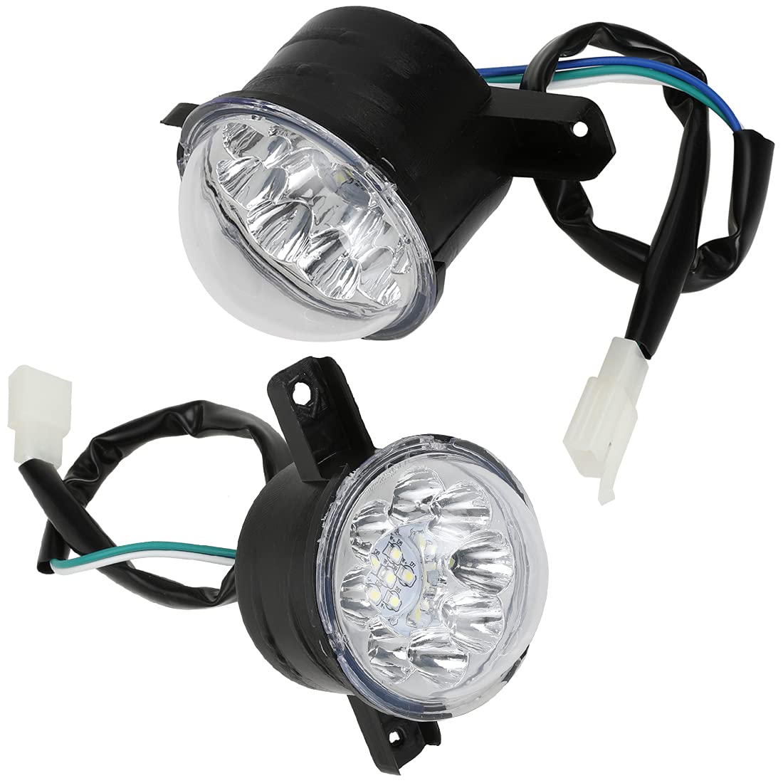 FVRITO 12V LED front head light assembly for ATV provides clear daytime illumination.