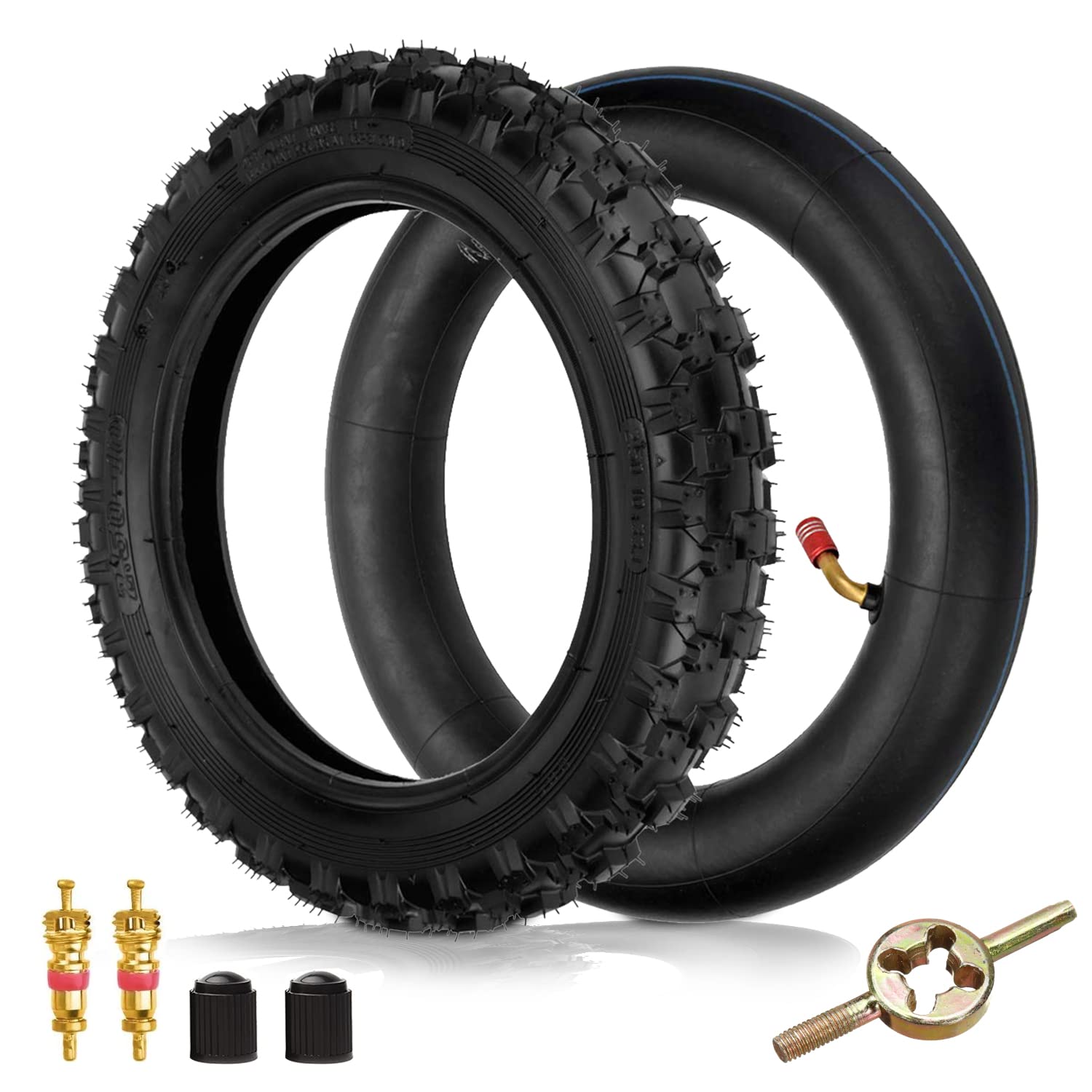 FVRITO 2.50-10 dirt bike tire with knobby tread for off-road grip.