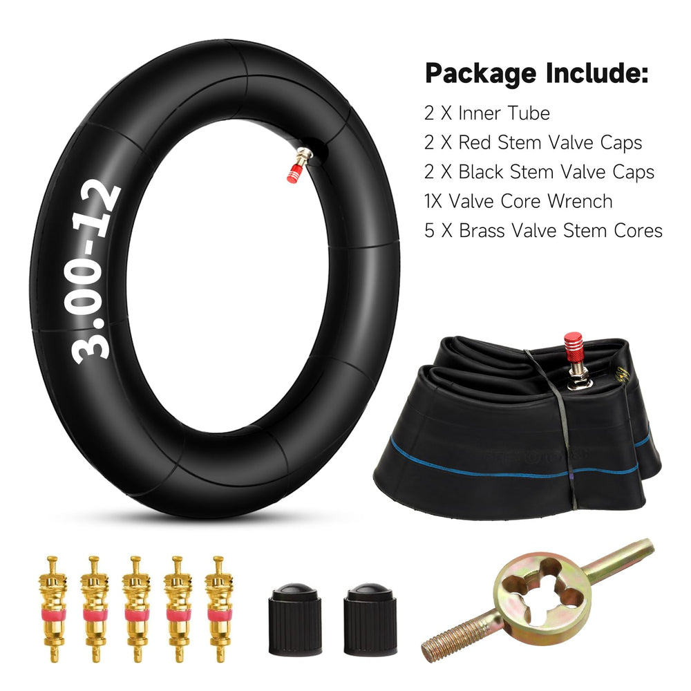 Two-pack FVRITO inner tubes with straight valves, ready for rugged dirt bike rides.