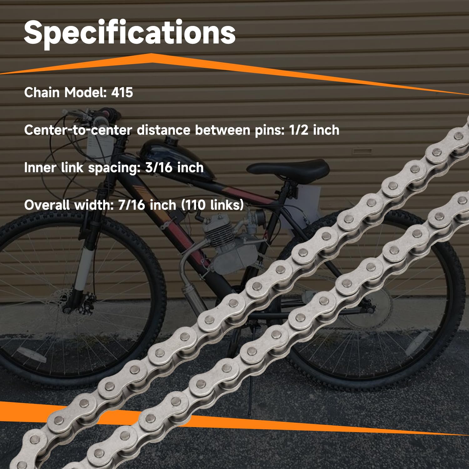 FVRITO 415 chain on dirt bike fitment demonstrates broad compatibility