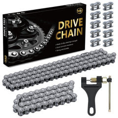 FVRITO 420 chain 42-link close-up, durable alloy steel for reliable mini bike performance.