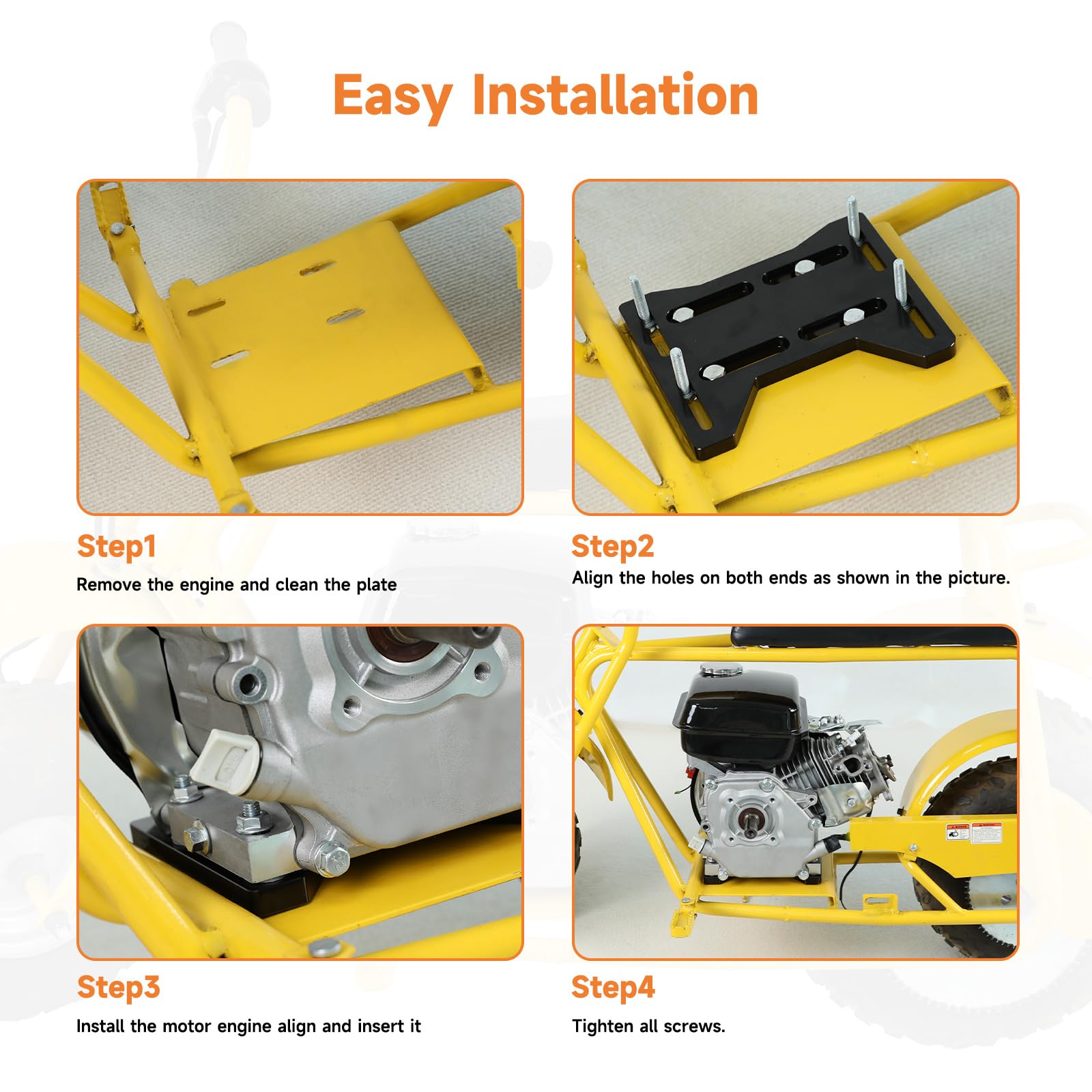 FVRITO mount plate for GX160 GX200 engines provides precise fit and durable base.