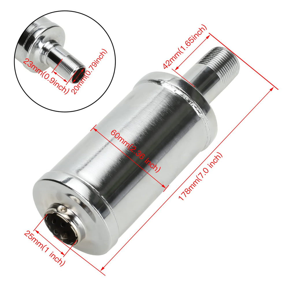 FVRITO CT200u-ex muffler with 1'' inlet enables easy swap and smoother idle.