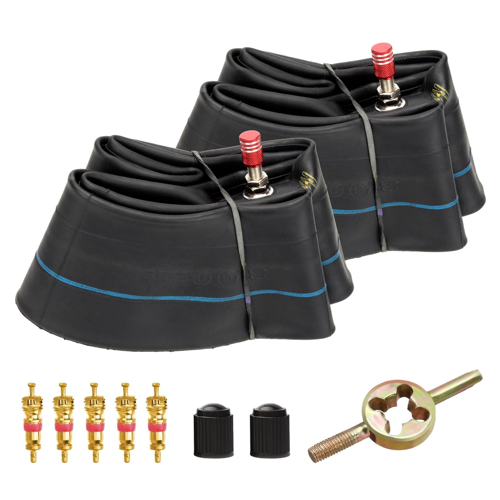 Valve core wrench and brass cores included with FVRITO tubes for easy maintenance.