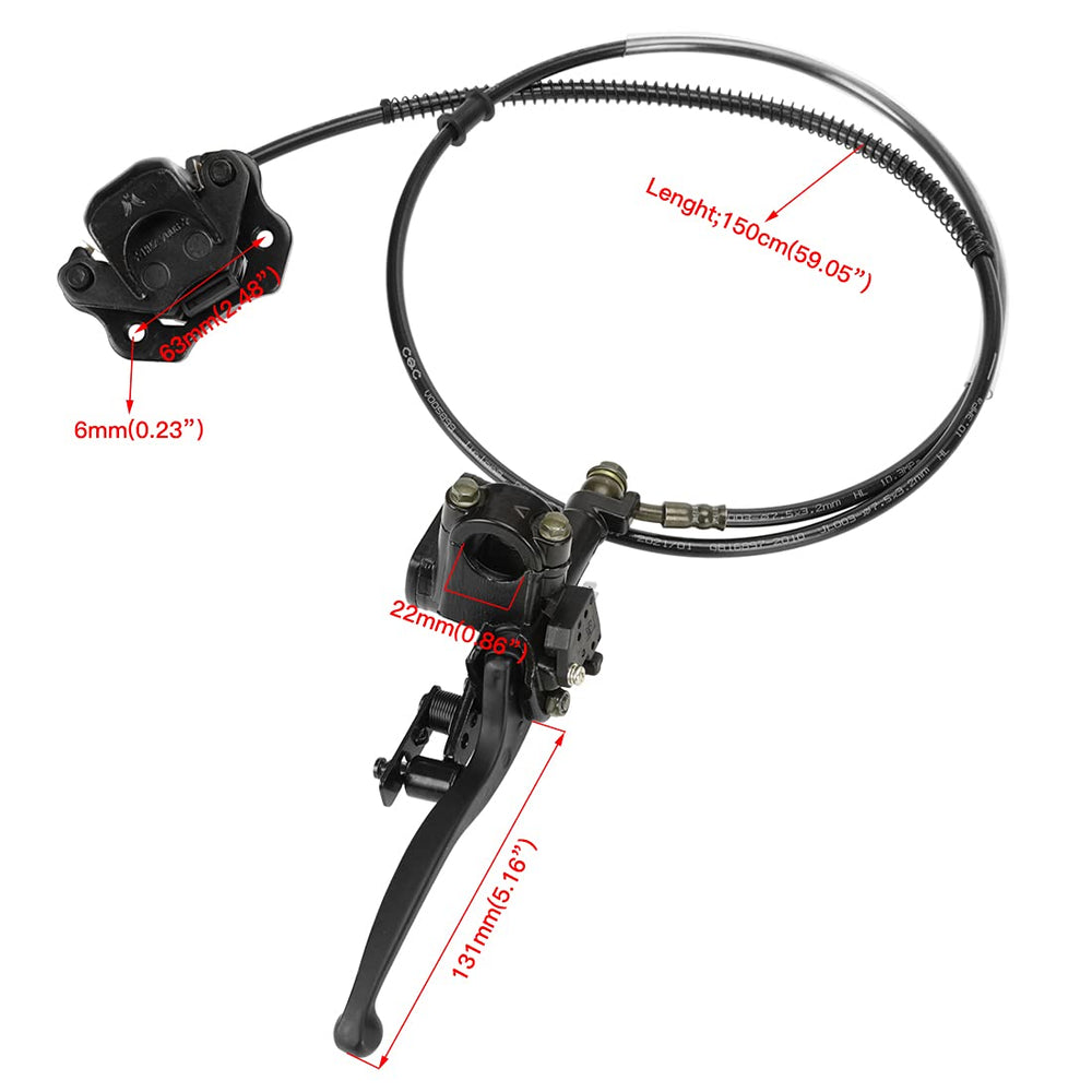FVRITO left hydraulic brake master cylinder installed on an ATV