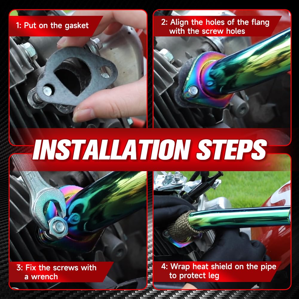FVRITO mini bike or go-kart setup improving performance with straight exhaust
