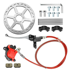 FVRITO mini-bike hydraulic brake kit front assembly showing clean integration and action