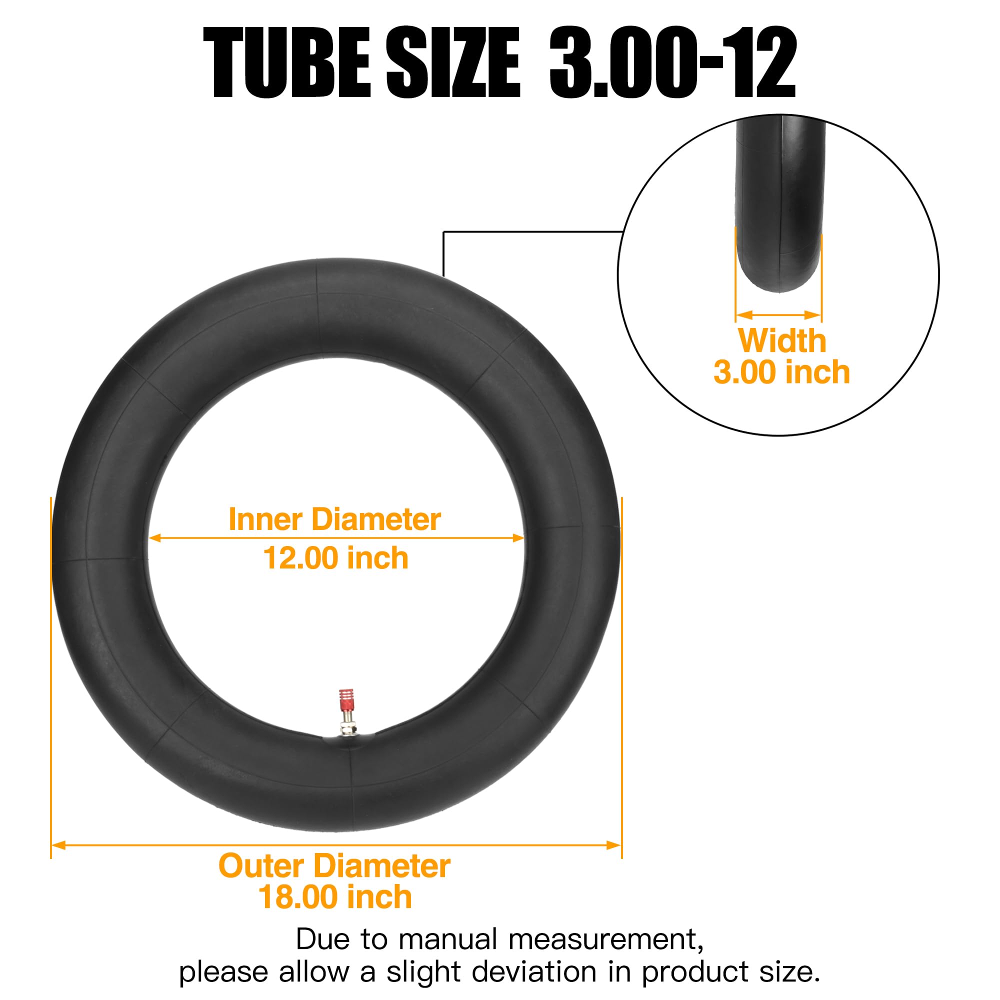 Premium rubber FVRITO inner tube highlights durability for off-road use.