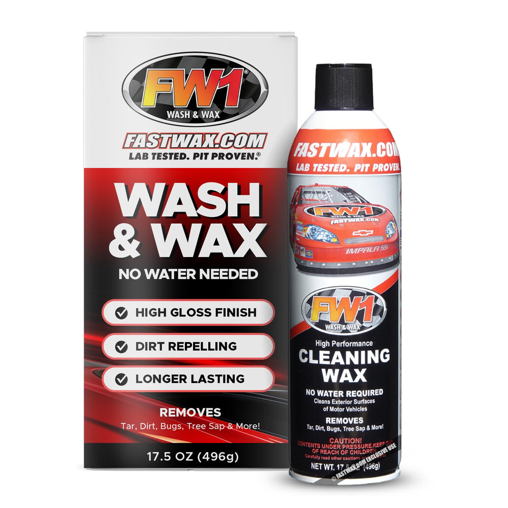 FW1 wash and wax spray bottle for quick, scratch-free detailing.
