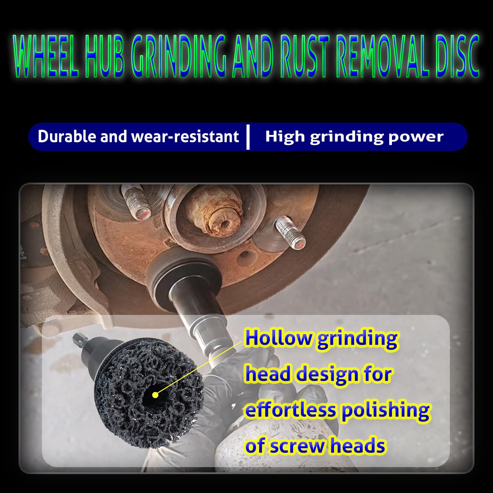 FWEXCK wheel hub cleaning tool compatible with drills for easy setup