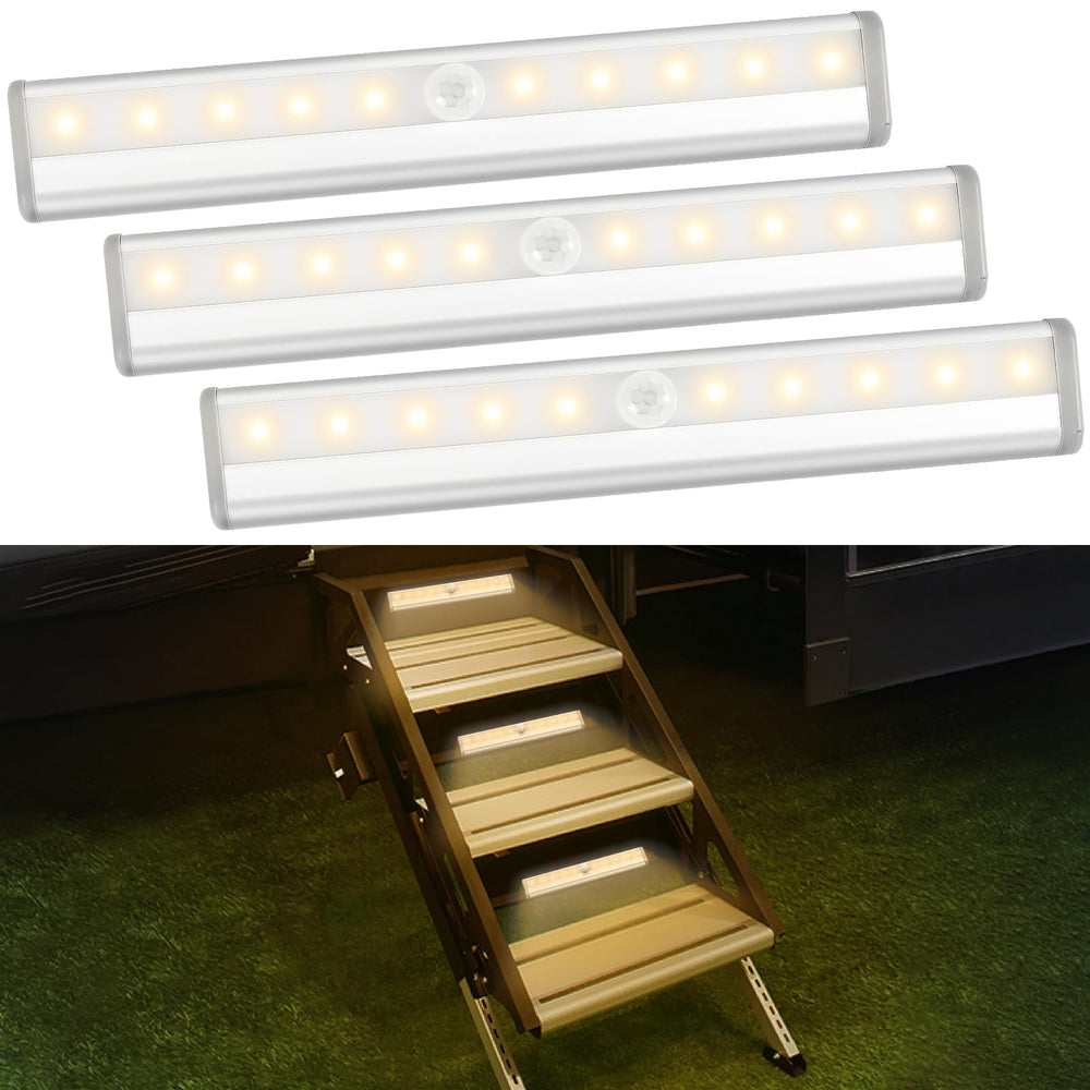 Fymblin 10-LED RV step light, front view for bright, hands-free entry