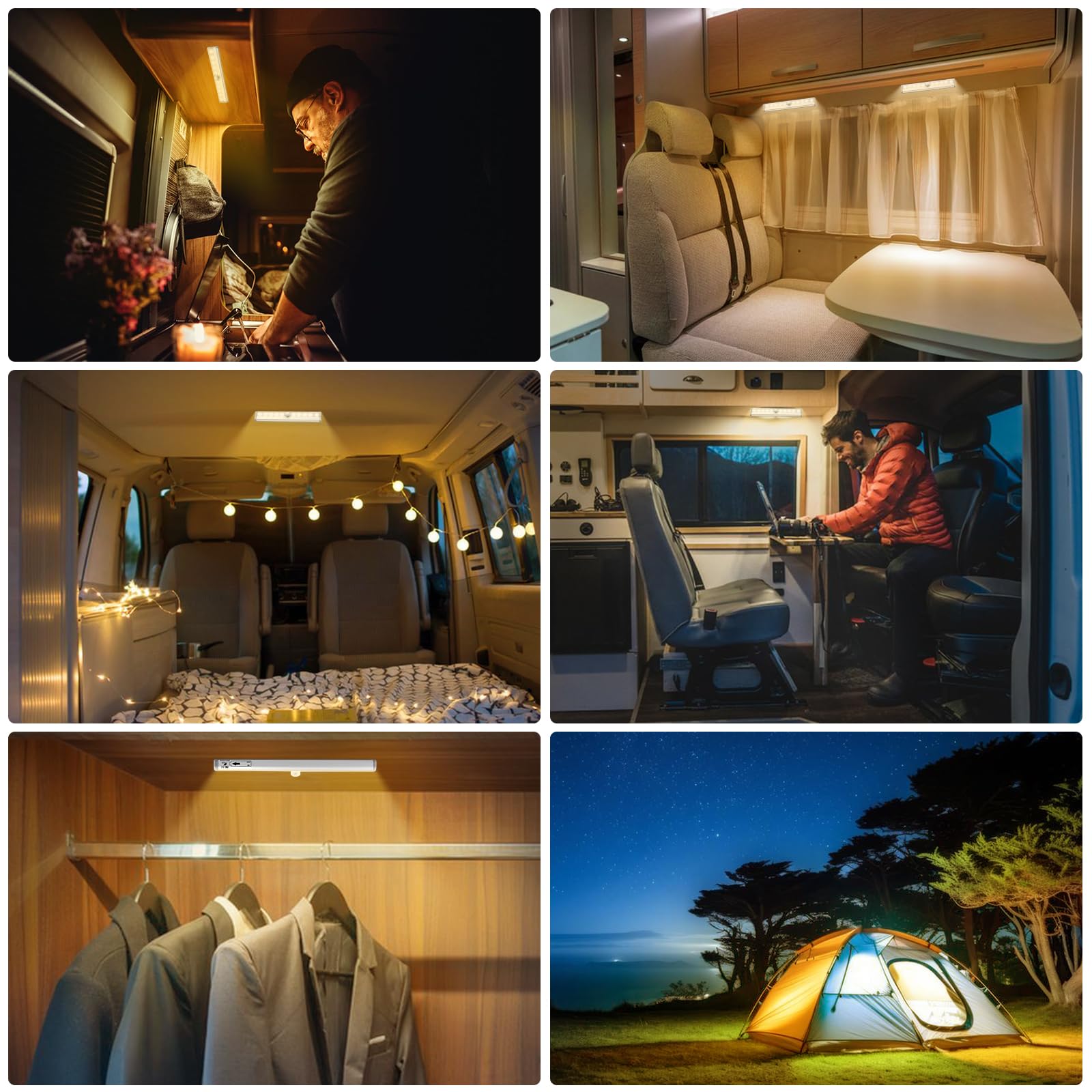 Fymblin 3-pack lights for RVs and travel spaces, multiple zones