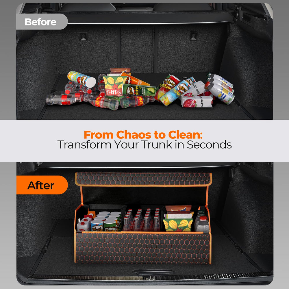 Fyzeoty trunk organizer adjustable compartments adapt to tools and travel essentials.