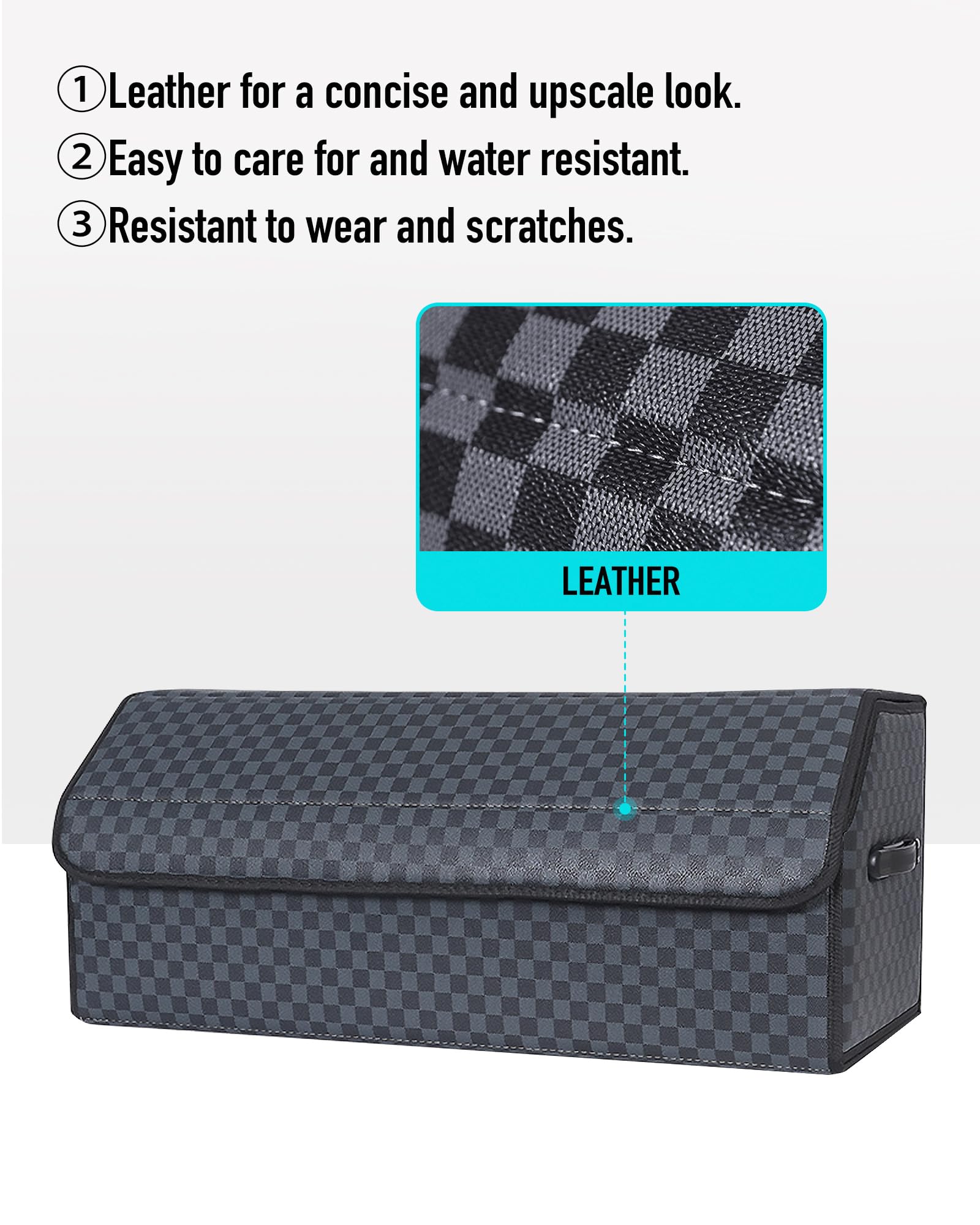 Fyzeoty collapsible trunk organizer saves space when not in use.