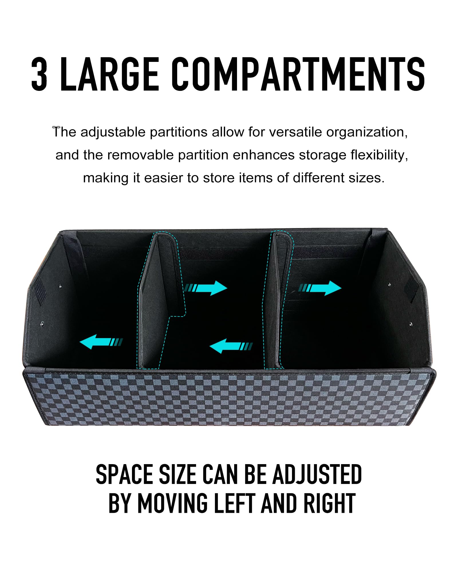 Fyzeoty trunk organizer lid helps maintain a neat cargo area.