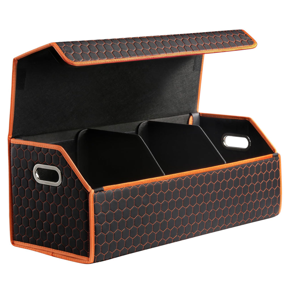 Fyzeoty trunk organizer extra-large keeps groceries and gear neatly organized.