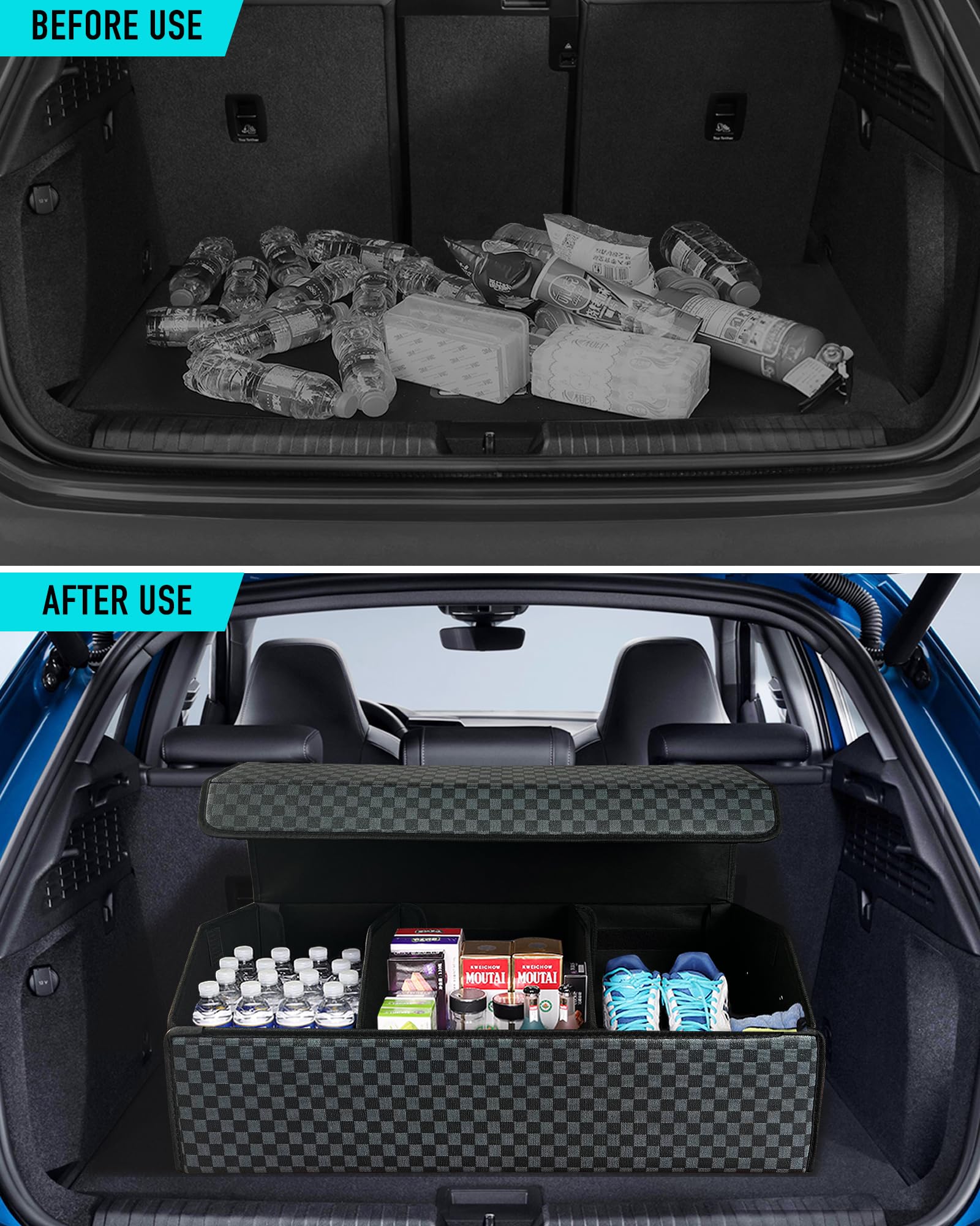 Fyzeoty water-resistant material protects contents from spills and moisture.