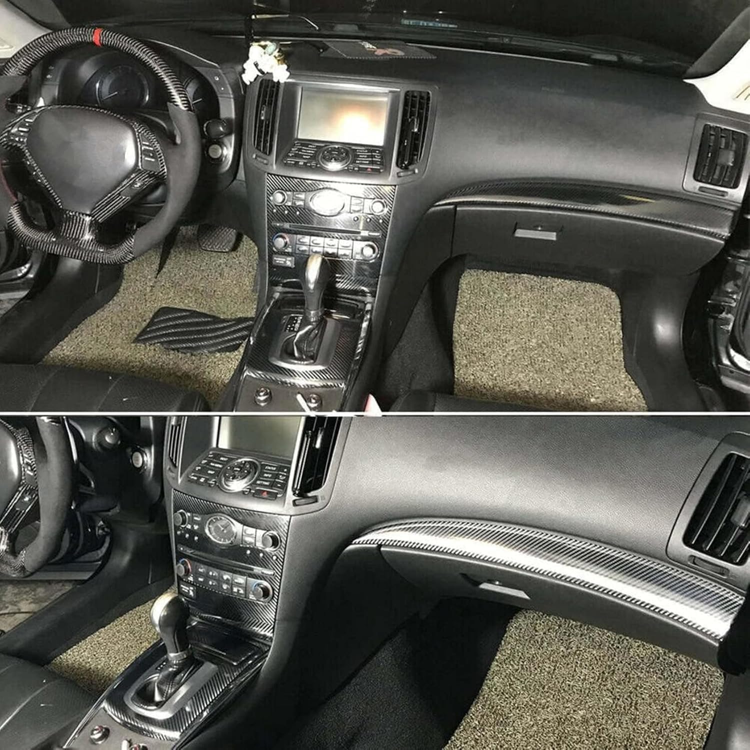 FZJDSD dash panel decal adds premium texture and enables easy cleaning.