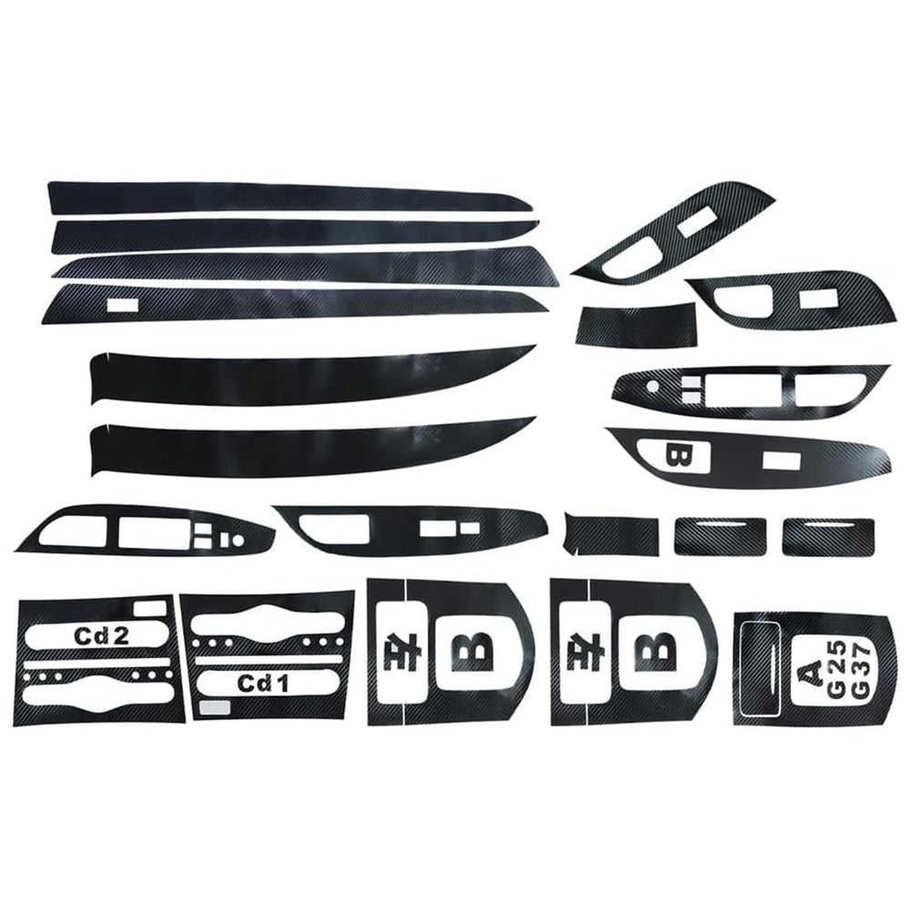 FZJDSD black interior decal kit suits Infiniti G25/G37 cabin mood.