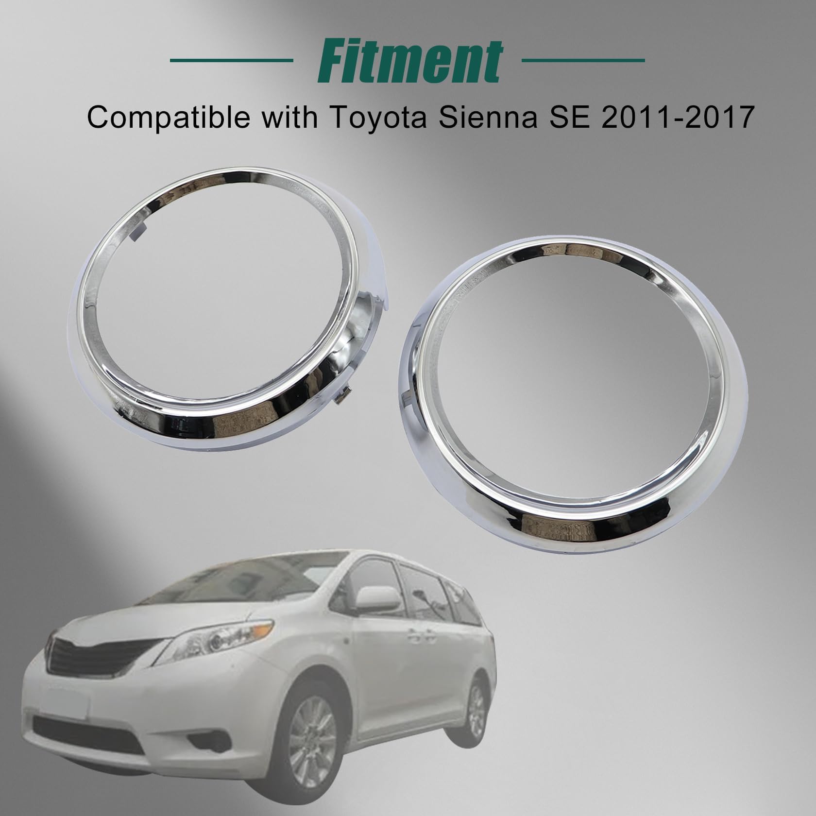 Close-up of FZJDSD bezel cover with chrome trim on Sienna SE