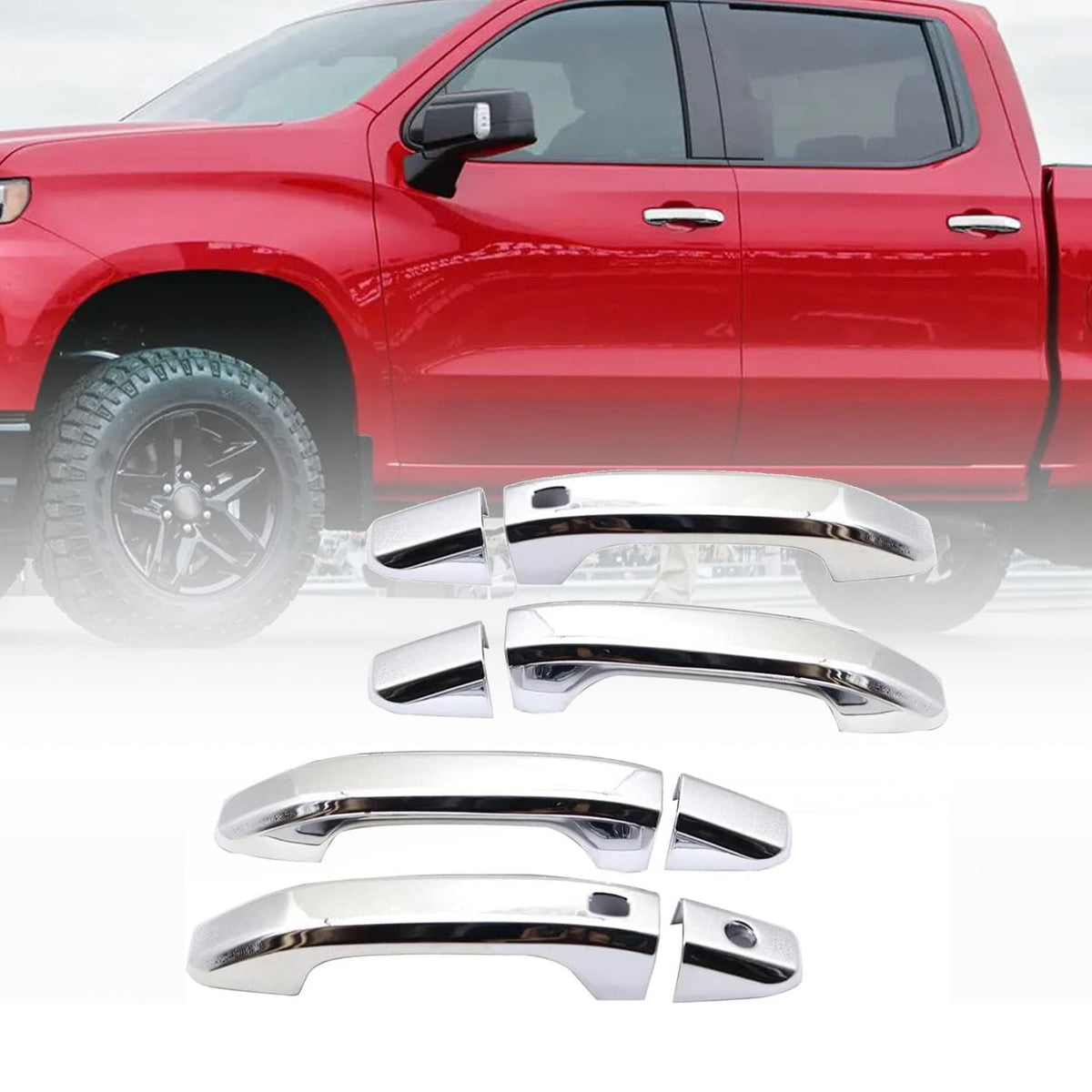 FZJDSD chrome door handle cover for front-left, adds protective shine