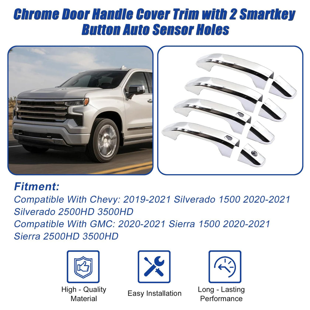 FZJDSD chrome door handle cover for front-right, enhances curb appeal