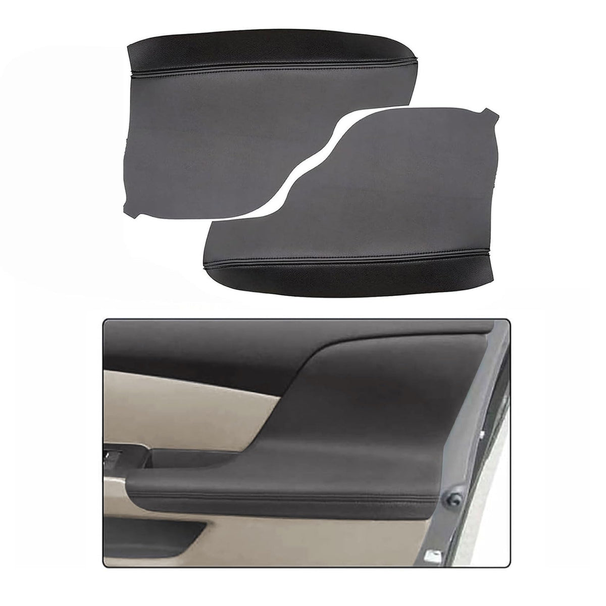 FZJDSD Odyssey armrest cover in black microfiber protects the door panel and adds premium texture.