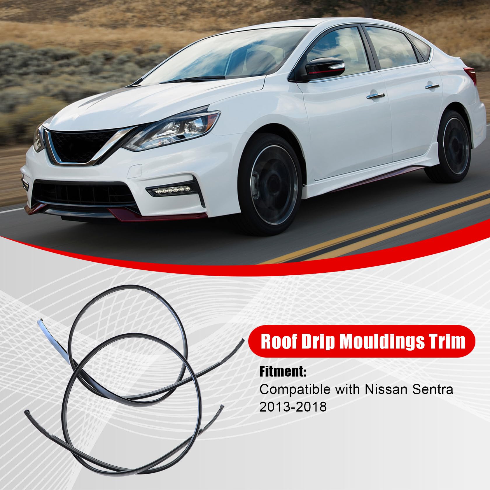FZJDSD right roof drip molding for Nissan Sentra improves edge sealing and appearance.