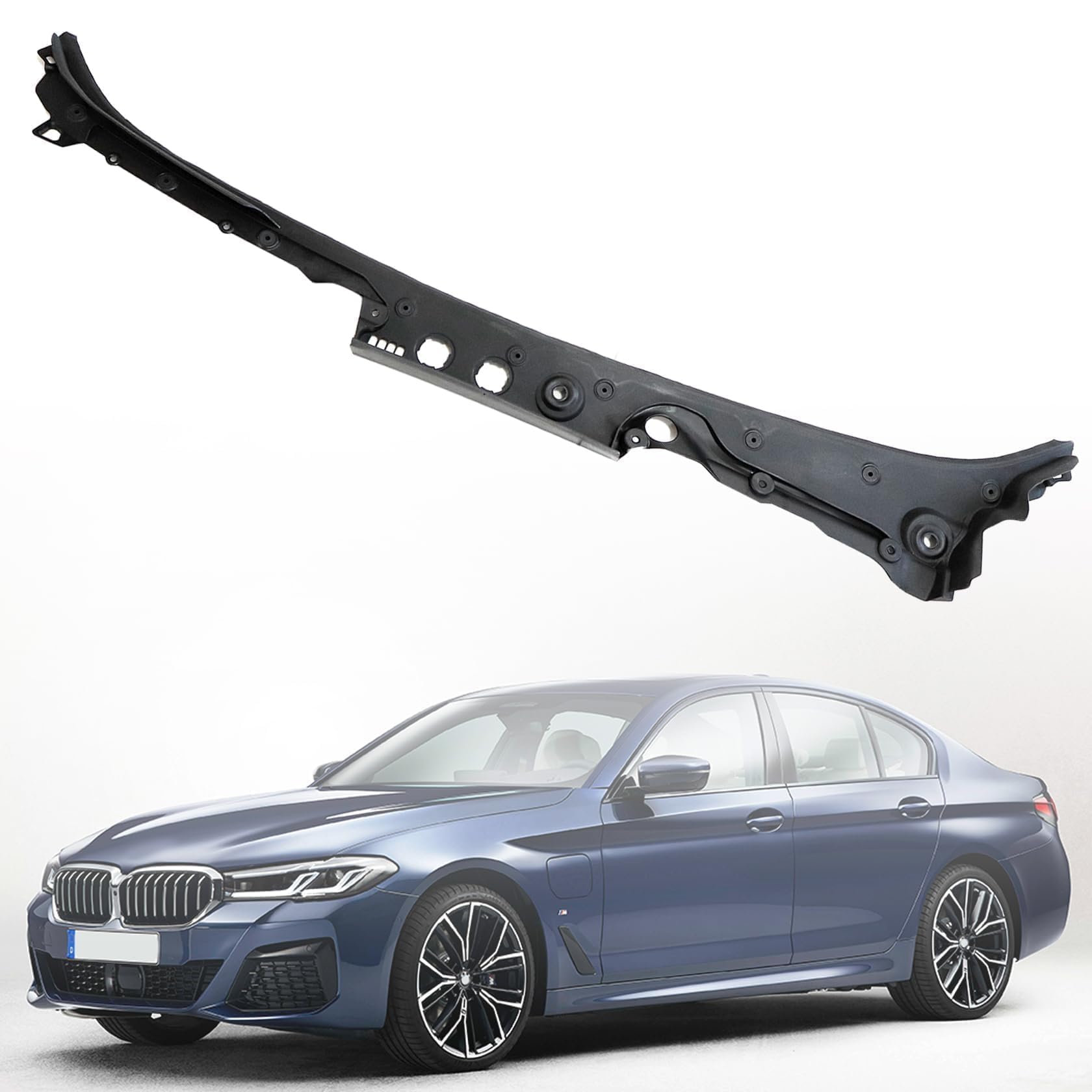 FZJDSD windshield cowl panel front view for BMW with precise fit and clean engine bay