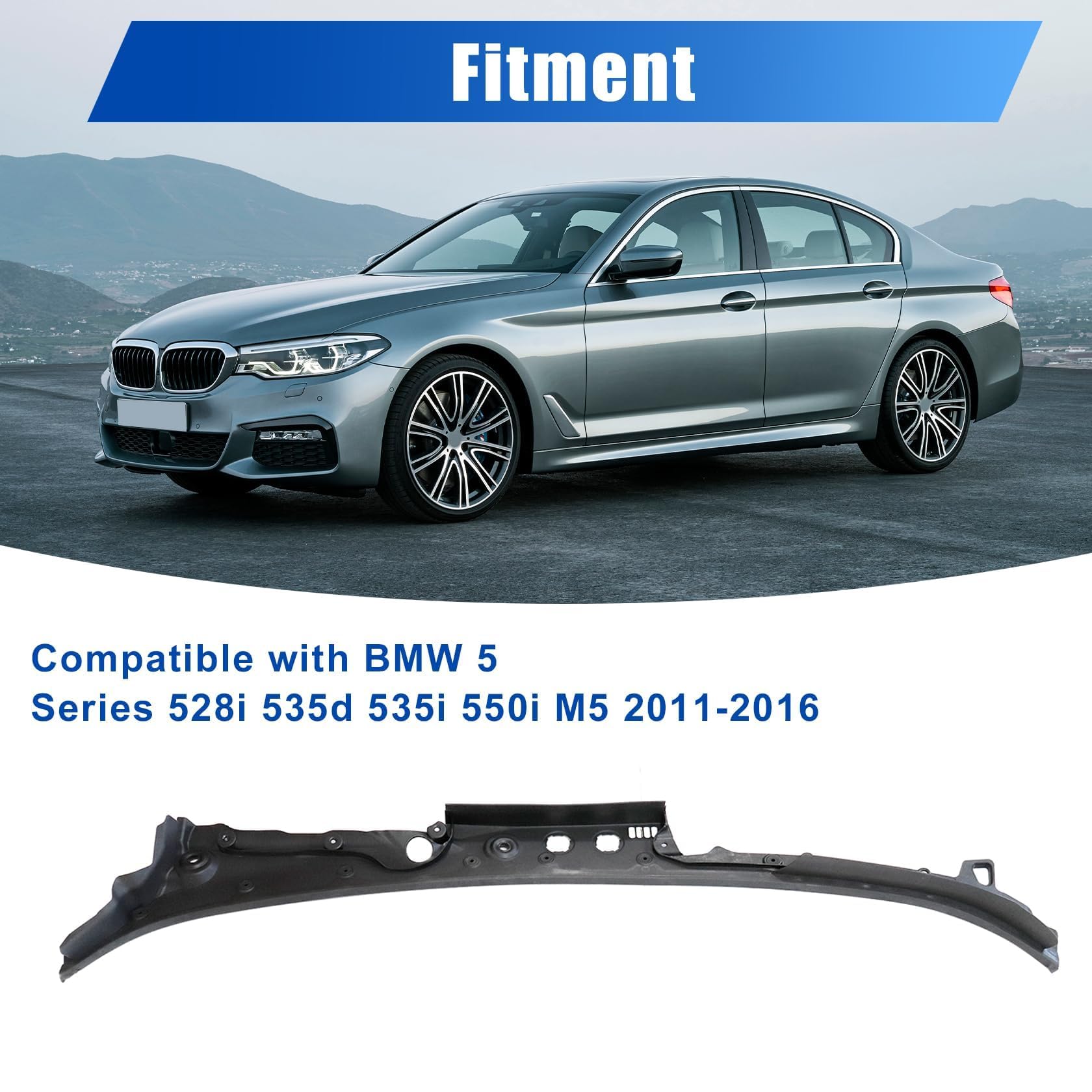 FZJDSD cowl panel side profile showing seamless integration with BMW 5 Series