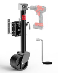 FZZD trailer jack with dual wheel supports up to 2000 lbs for stable RV trailers.