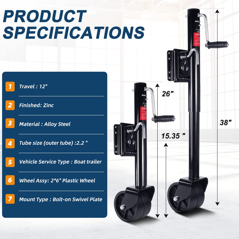 FZZD ergonomic grip on trailer jack improving control during adjustments