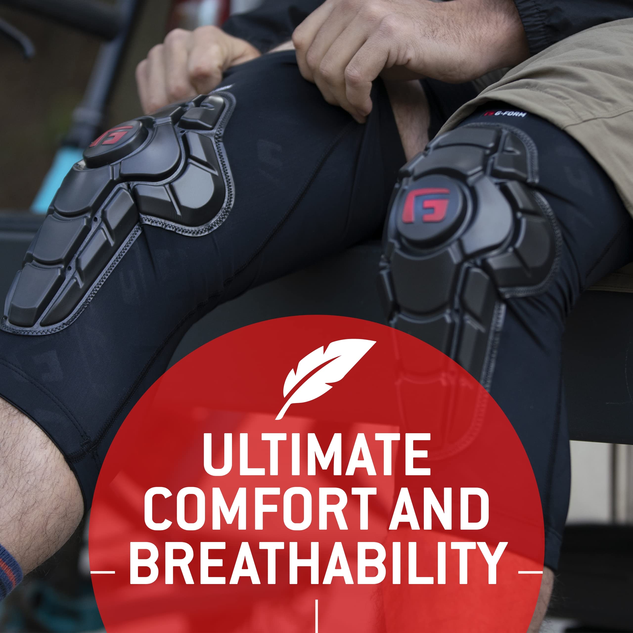 G-Form Pro-X3 knee guards with breathable fabric for cool rides