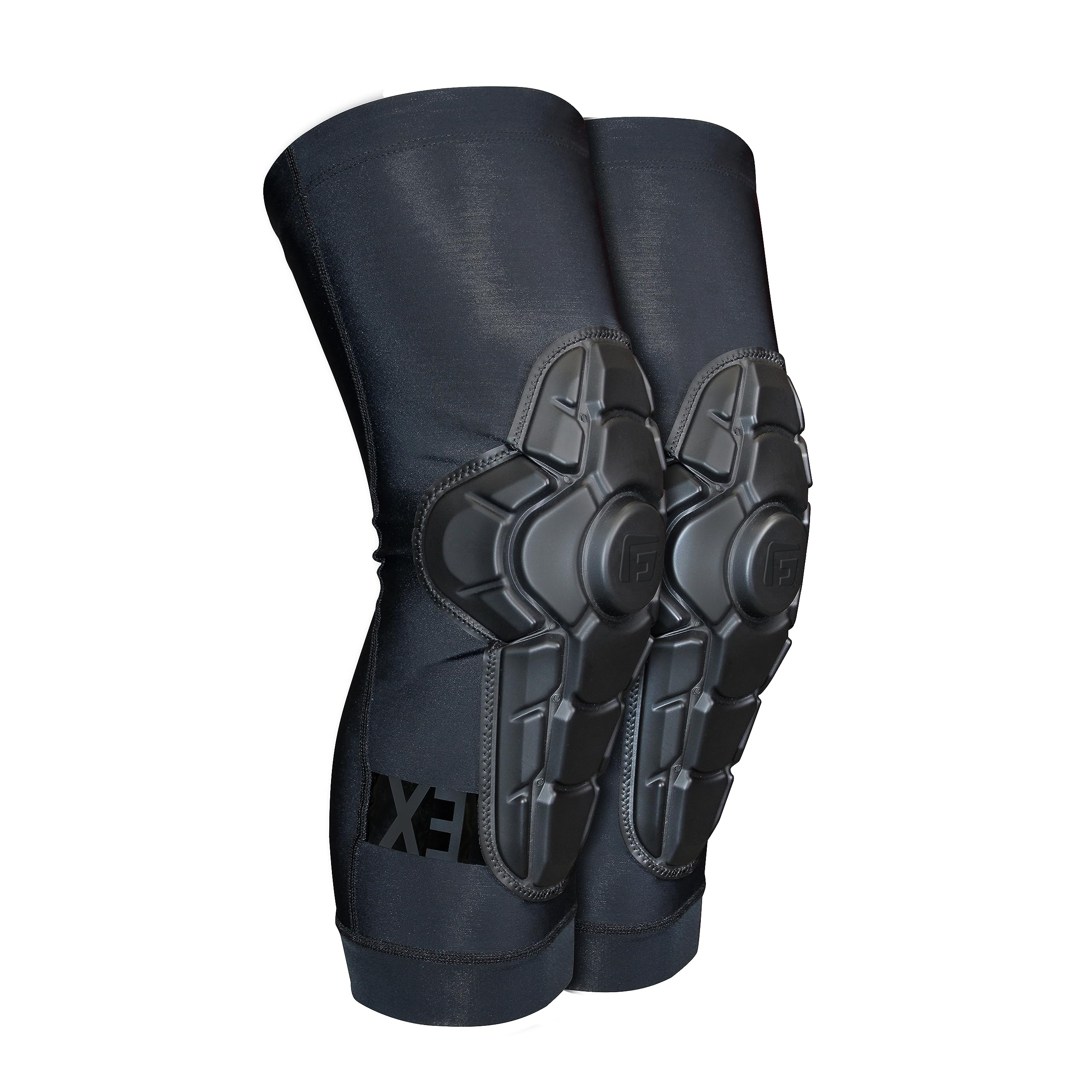 G-Form Pro-X3 knee guards worn during mountain biking for flexible protection