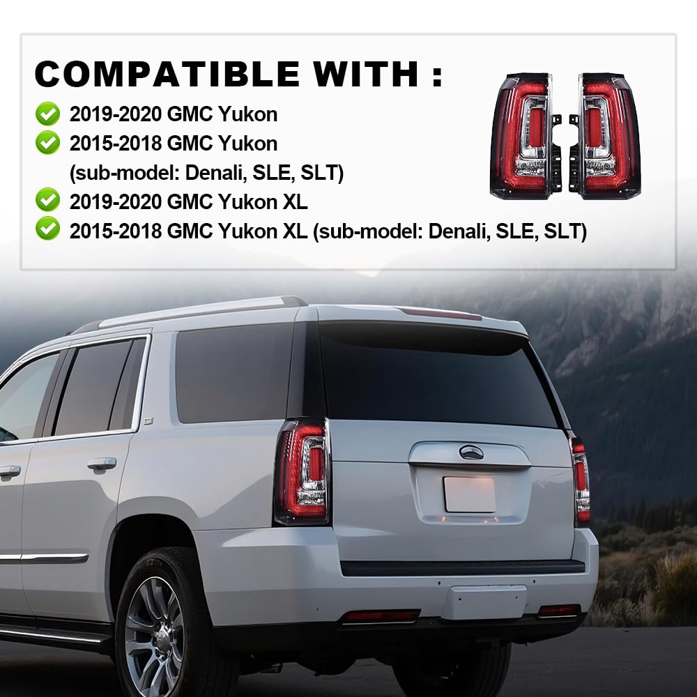 G-PLUS LED Bar tail light Yukon XL lens close-up highlights crisp signaling