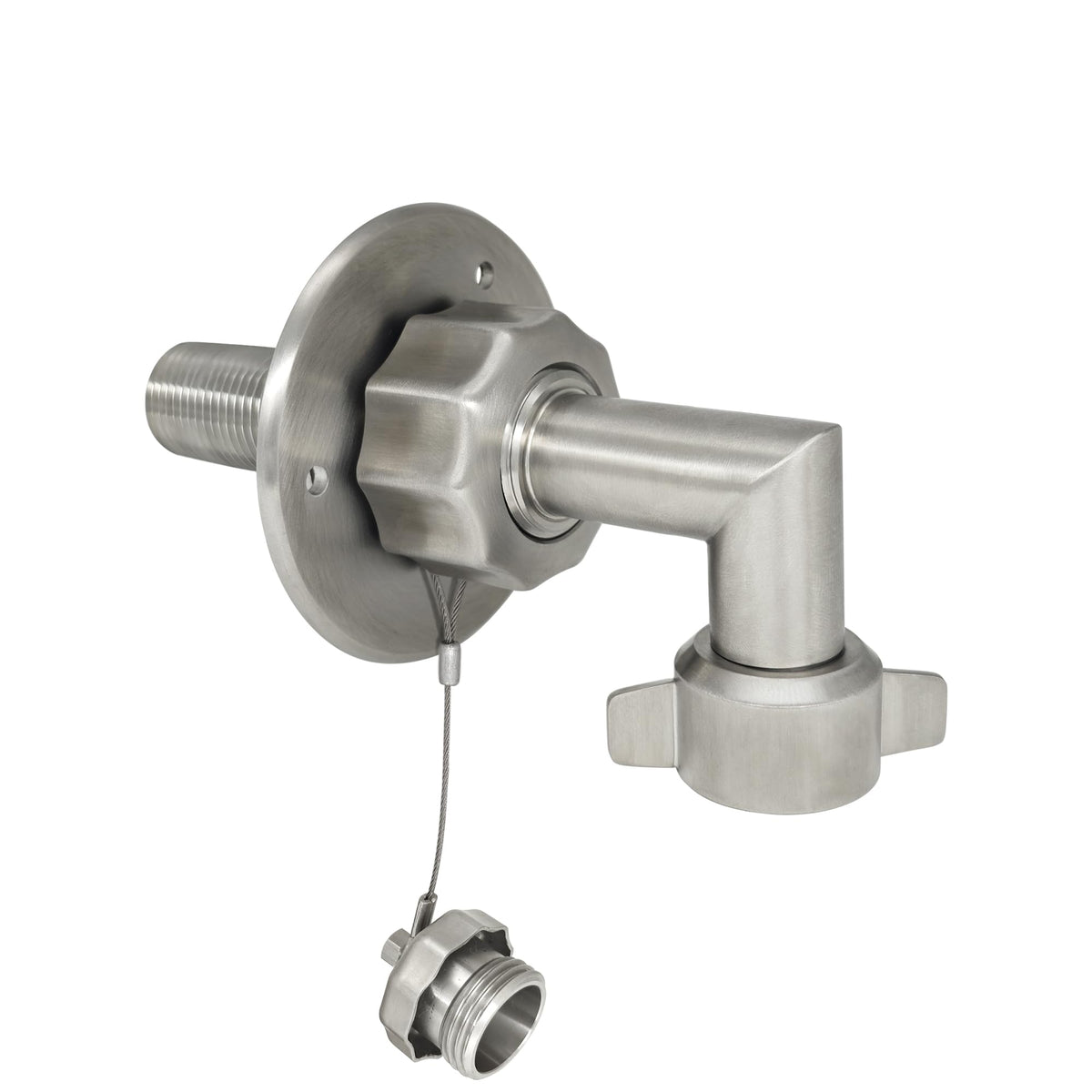 G-Sunny all-metal RV city water inlet with 90-degree elbow in brushed nickel for durable connections