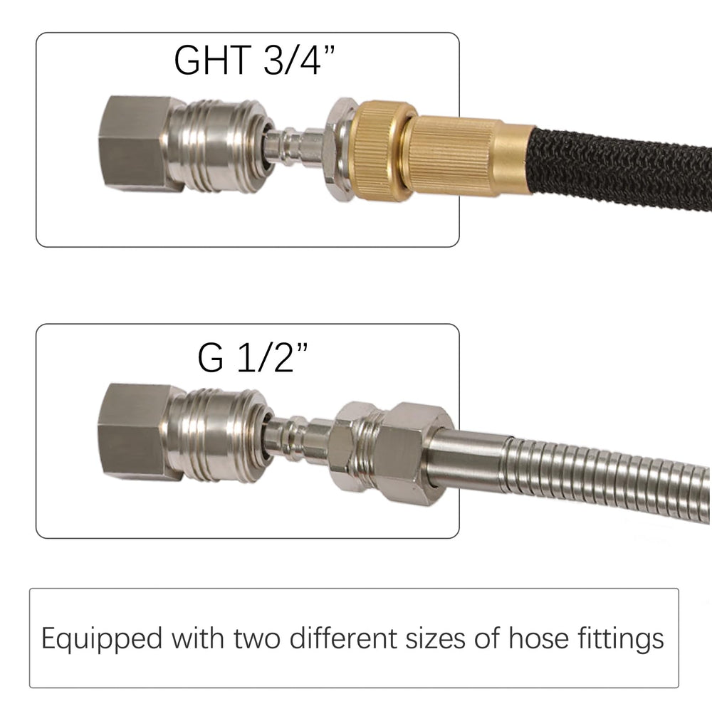 G-Sunny quick-connect male plug demonstrates plug-and-play design for leak-free setup.
